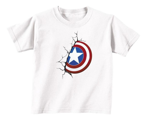 Remeras Infantiles Capitán América Marvel |de Hoy No Pasa| 7