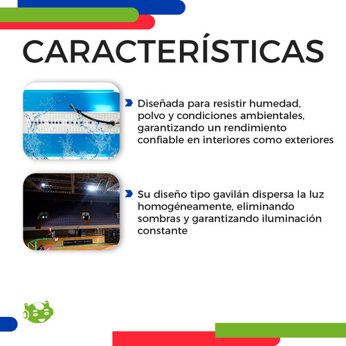 Lámpara Luminaria Slim Company Reflector De Luz Led Color Blanco Frío 6500k Tipo Gavilán De Repuesto 120v 36.5 Cm 200w