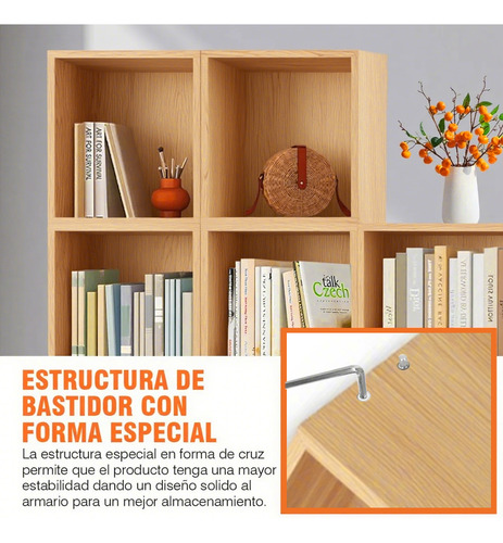 Librero Organizador Cubos Apilables De Madera Multifuncional