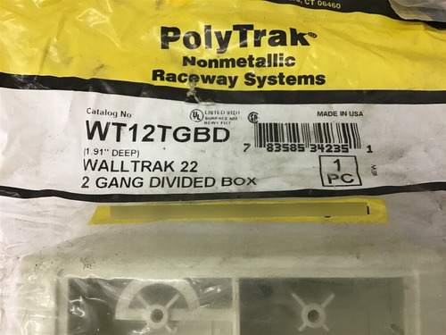 Hubbell Wt12tgbd Polytrack Walltrak 22 Nonmetallic Racew Ccf