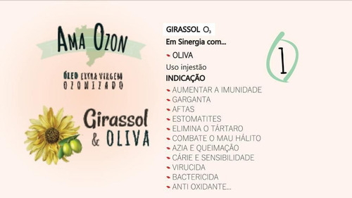 Óleos Ozonizados De Girassol E Oliva Com Arnica E Cânfora Fragrância Suave Tipo de embalagem Vidro Ambar com Conta Gotas