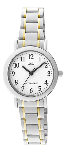 Reloj pulsera Q&Q C18A-002PY, para mujer, con correa de acero inoxidable color plateado