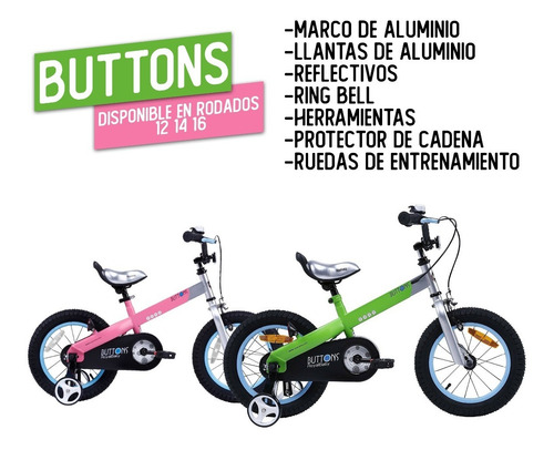 Bicicleta Infantil Royal Baby Buttons Aluminio R12 Unisex
