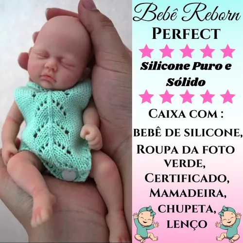 Mini Bebê Reborn Silicone Sólido Menina Oferta Só Hoje