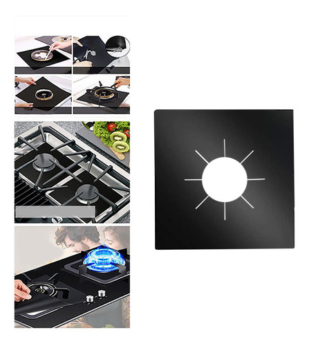 Estufa De Gas Reutilizable Protector De Estufa Negro