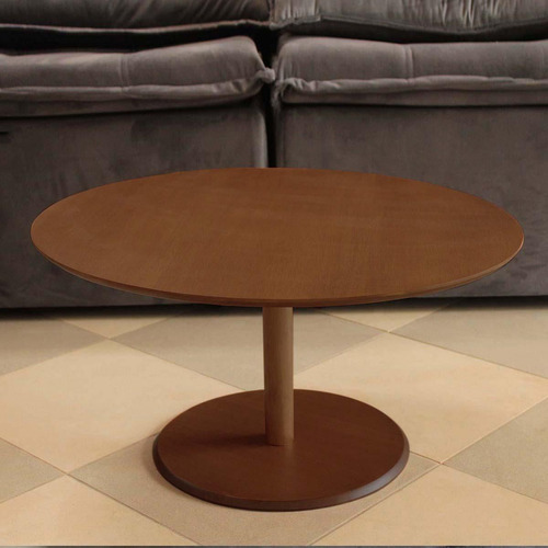 Mesa De Centro Monopé Madeira P/sala - 70 Cm - Castanho