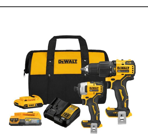 Taladro Inalámbrico 1/2 + Atornillador 1/4 Dewalt Dck279d1e Color Amarillo Frecuencia 20v 20v
