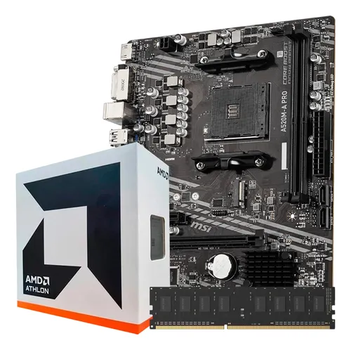 Combo Actualización Pc Amd Athlon 3000g + A520m + 8gb Ddr4