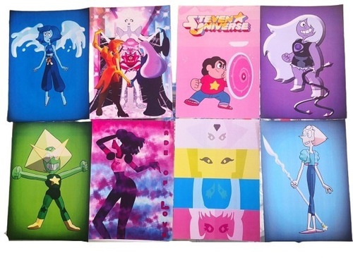 Steven Universe 8 Posters + 10 Stickers Anime Gemas Cristal