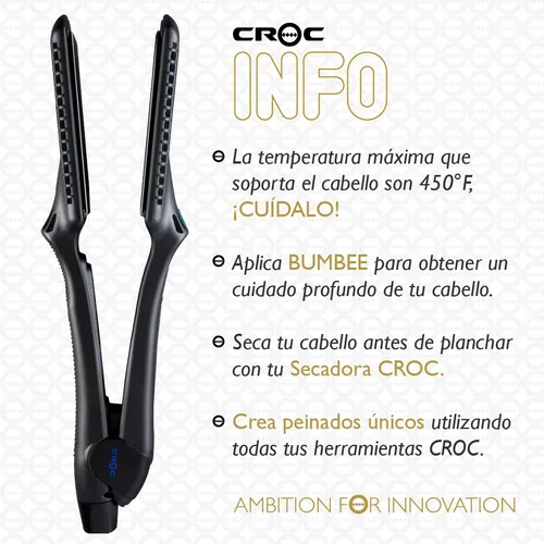 Plancha de cabello Croc Premium Plus para Keratina CROCP PRBB