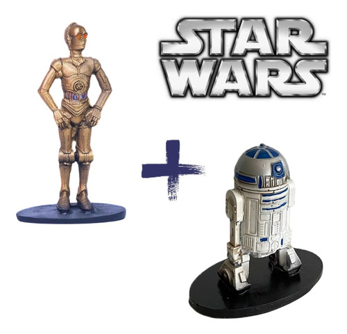 Kit R2d2 E C3po Droid Boneco Action Figure Estatua Star Wars
