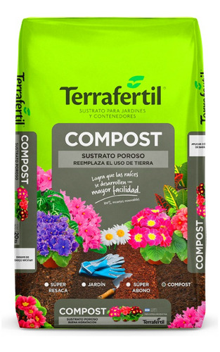 Compost Preparado Sustrato Poroso Terrafertil 50lts