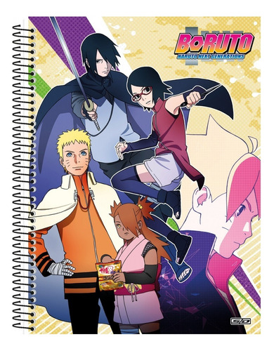 Caderno Universitário Espiral Cd 10m Boruto Naruto Next Gen