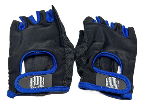 Guantes Fitness Bronk Born To Wine Negro Azul  Talle L