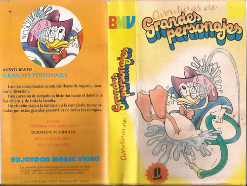 Aventuras De Grandes Personajes Vol 3 Vhs Dibujos Castellano