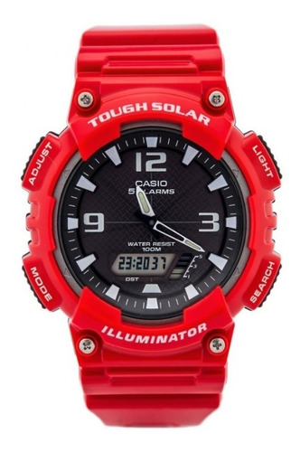 Reloj Casio Tough Solar Genuino Aq-s810wc Color Rojo