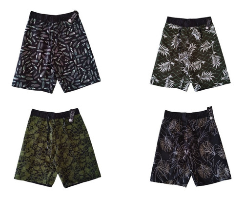 Kit Com 05 Bermudas Juvenil Tactel Surf Praia Infantil Masculina - Atacado