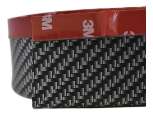 Imagen 5 de 7 de Spoiler Lip Universal Hule Flexible Carbono 2,5 Mts