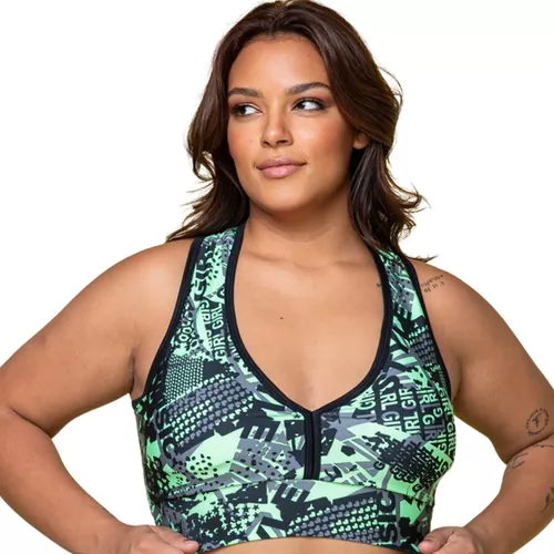 Top Fitness Academia Nadador Com Bojo Feminino Plus Size