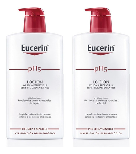 Crema Corporal Eucerin Para Piel Sensible 2 Pzas De 1 Litro