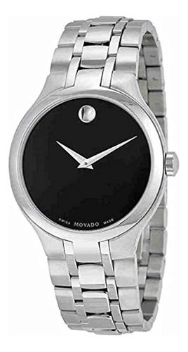 Movado Museum Black Museum Dial Acero Inoxidable Reloj Para 