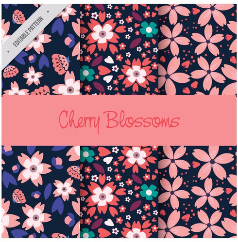 Pack Fondos Vectorizados Cherry Blossoms Flores Cerezo .ai