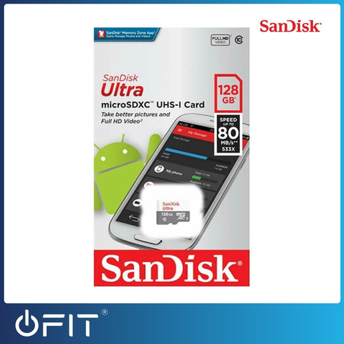Imagen 5 de 5 de Memoria Micro Sd Ultra Sandisk 128gb Clase 10 Con Adaptador