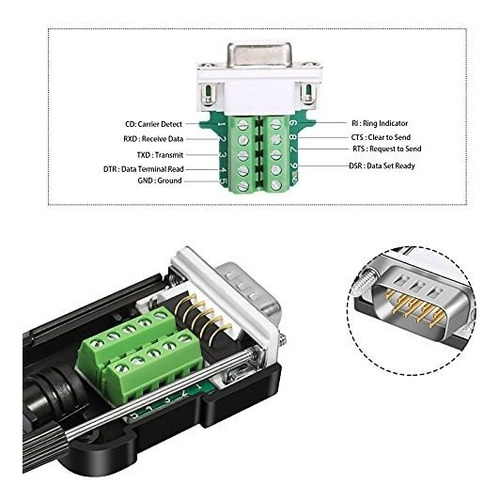 Conector Sin Soldadura Dbilida Db9, 4 Machos, Db9 Breakout C