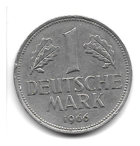 Alemania Federal Moneda De 1 Marco Año 1966 J Km 110 - Vf+