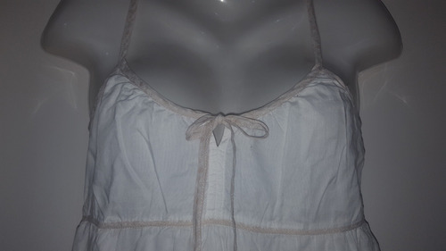 Blusa  L De Algodon Blanca Fresca Impecable . 18 Y Rio Negro