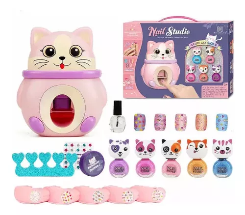 Set Pinturas De Uñas Y Maquillaje De Unicornio Para Niñas.