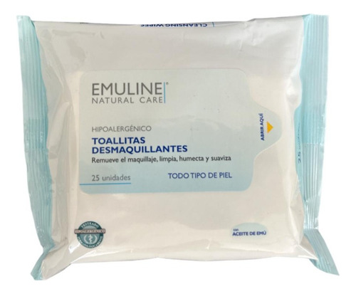 Toallitas Desmaquillante Emuline 25 Un C/u  Pack De 3 Bolsas