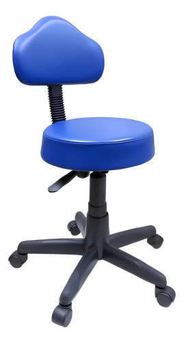 Cadeira Urban Office Mocho Odontológico Com Encosto Verona Azul Royal Estrutura Preto Assento Azul-royal