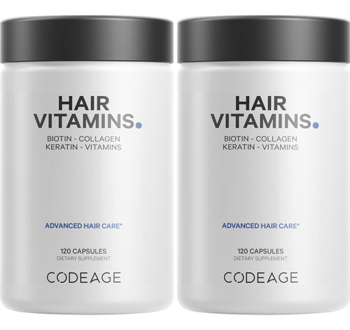 Codeage Hair Vitamins 10000 Mcg Biotina, Queratina, Colageno