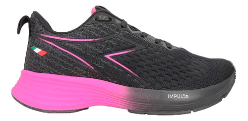 Zapatillas Diadora Running Mujer Gravit Flux Negro-rosa Cli