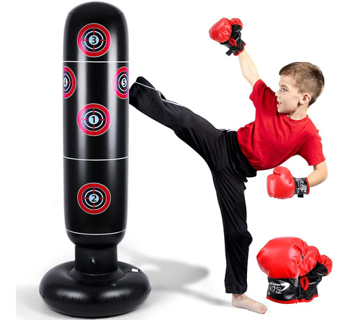 Inflatable Bag For Kids 63 Inch Boxing With Glove Bounce