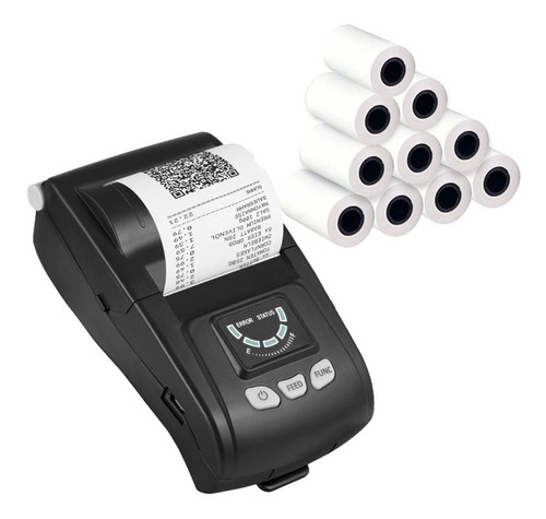 Impresora Térmica Portátil Bluetooth 58mm + 10 Rollos Papel 