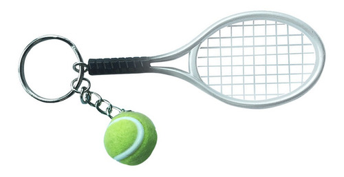 Llavero Moderno Con Colgante De Raqueta De Pelota De Tenis [