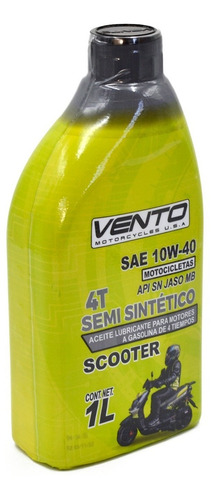 Aceite Semi Sintetico Sae 10w-40 Vento Original Scooter 1l