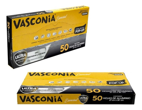 2 Pack De Hojas De Aluminio Vasconia Escencial De 50pz C/u