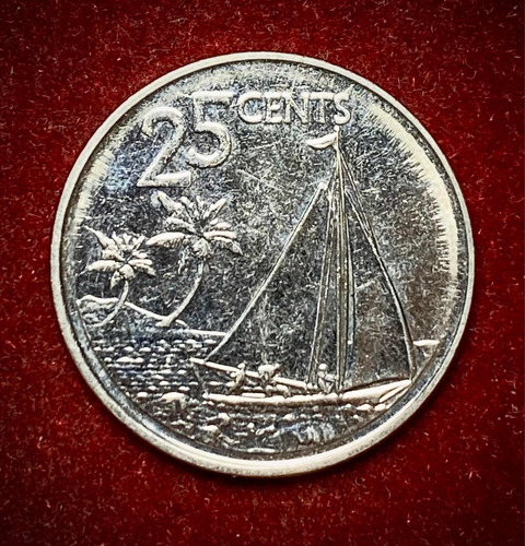 Moneda 25 Centavos Bahamas 2015 Km 229 Velero