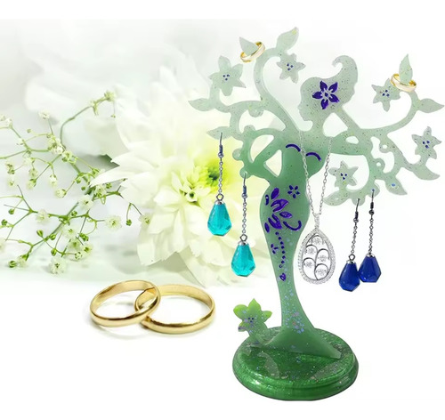 Molde De Silicona Soporte De Joyeria Belleza Resina Dama