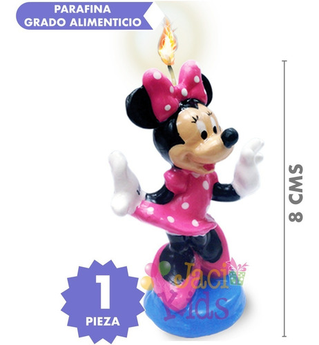 Vela Pastel Minnie Mouse Artículo Fiesta Decoración - Min0m1