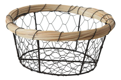 Cesta Tejida De Alambre De Hierro, Frutero 19 Cm X 8 Cm