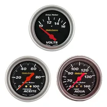 Comprar Kit De 3 Relojes Orlan Rober Línea High Comp : Voltímetro + Presión De Aceite + Temperatura De Agua Con Capilar 2 Ø Mts