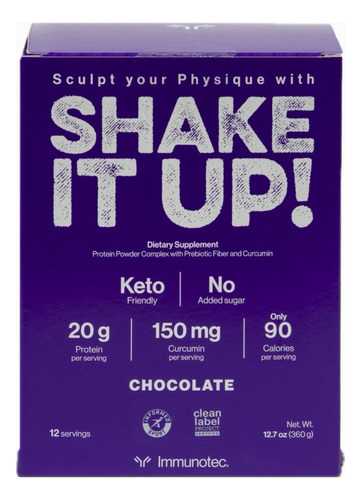 Immunotec, Shake It Up! Aislado De Proteína, 12 Unidades Chocolate