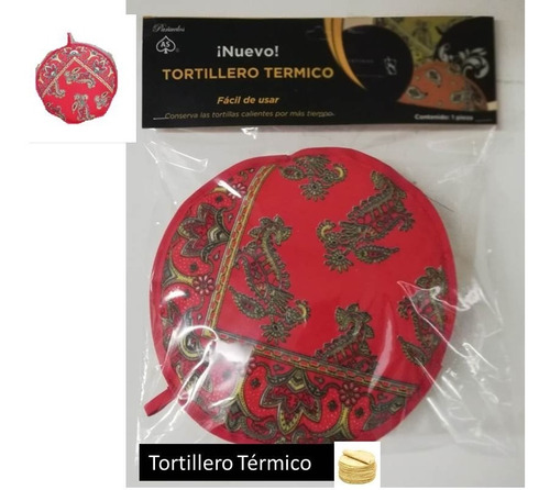 Tortillero Térmico De Tela Tipo Paliacate Rojo De Calidad