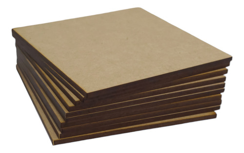 Lamina Panel Tablero Mdf 3mm 53x54cm 5pz Cortado Con Laser Marrón Claro