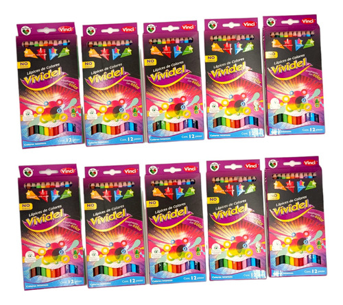 Empaque Con 96 Cajas Colores Vividel Redondo C/12