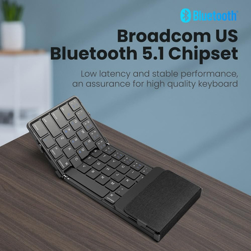Teclado Bluetooth Plegable Con Teclado Numérico, Sin Costura